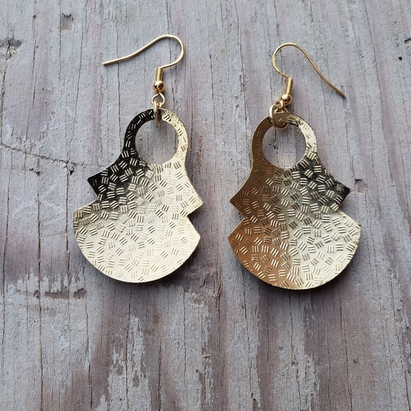 Unique Oversized Cloisonne Statement Earrings with 925 Sterling Silver Hooks - Picture 2 of 3